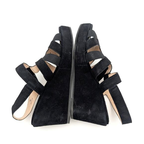Pelle Moda Kym Platform Wedge Heel Sandal Open Toe Women's Black Size US8M EU39 - Picture 10 of 12